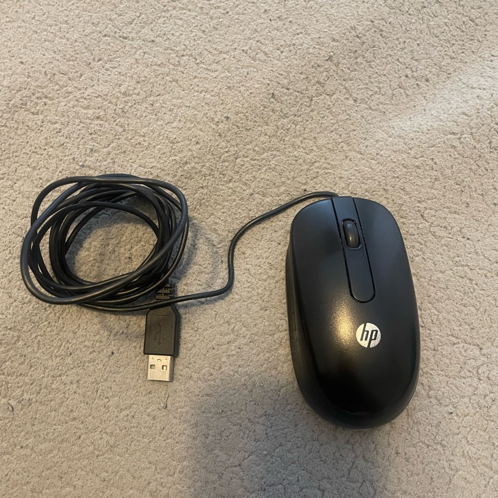 HP Black Wired Optical Mouse